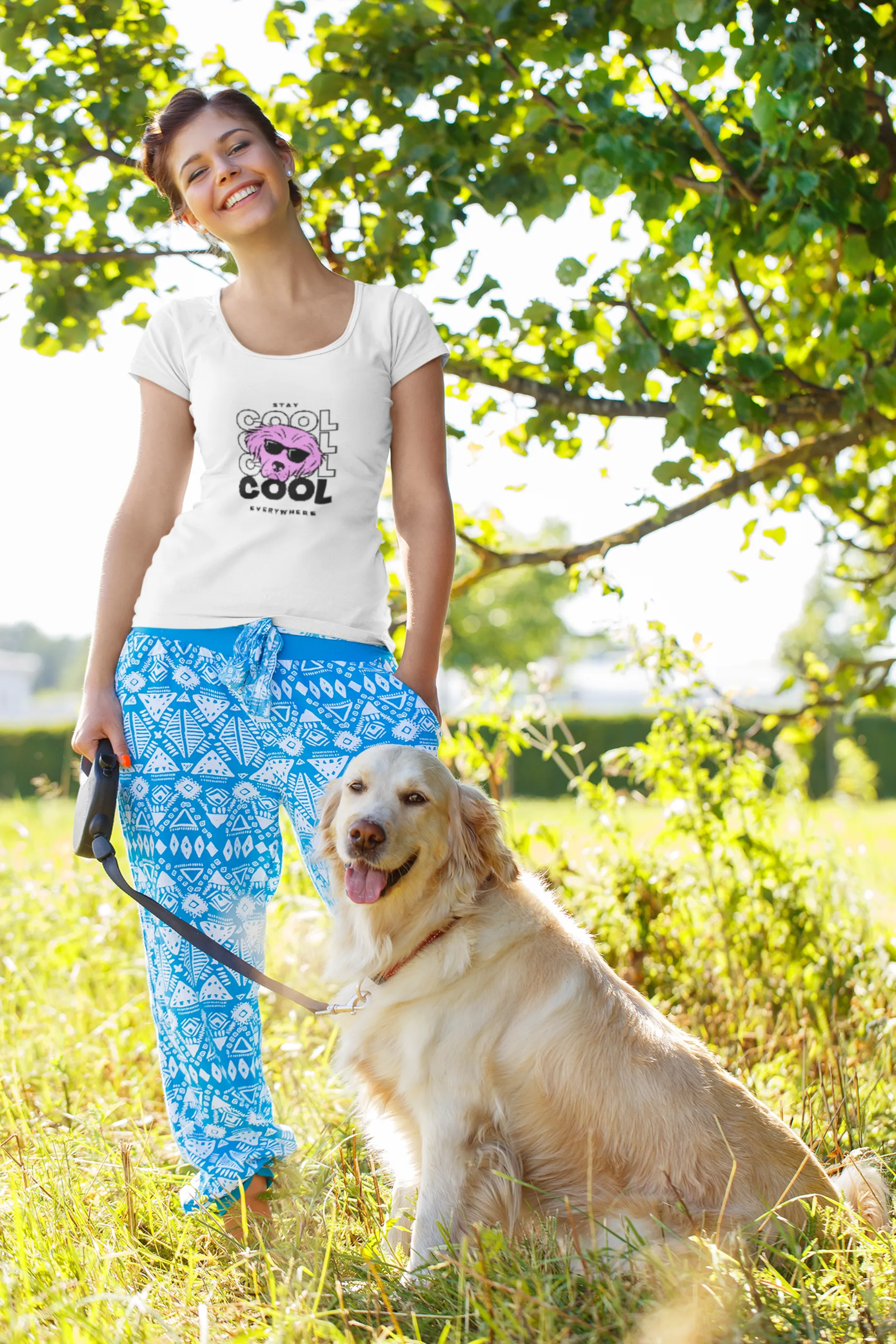 Stay Cool Everywhere Printed Scoop Neck T-shirt for women