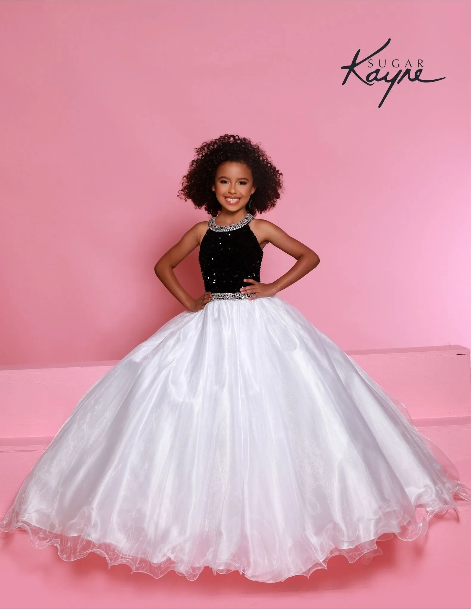 Sugar Kayne C321 Size 10 Orchid Velvet Sequin High neck Girls Pageant Dress Shimmer Ball gown