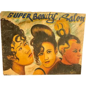 Super Beauty Salon Hand-Painted African Barber Shop Sign #632
