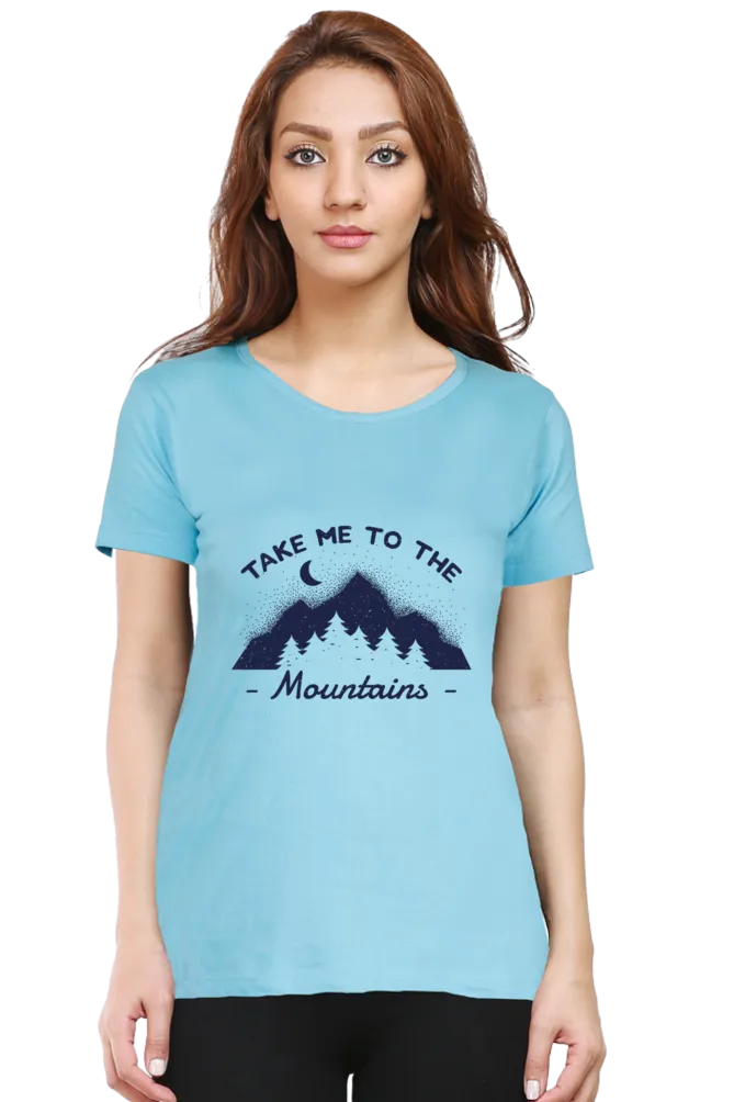 Take Me To The Mountains Printed Scoop Neck T-shirt for women