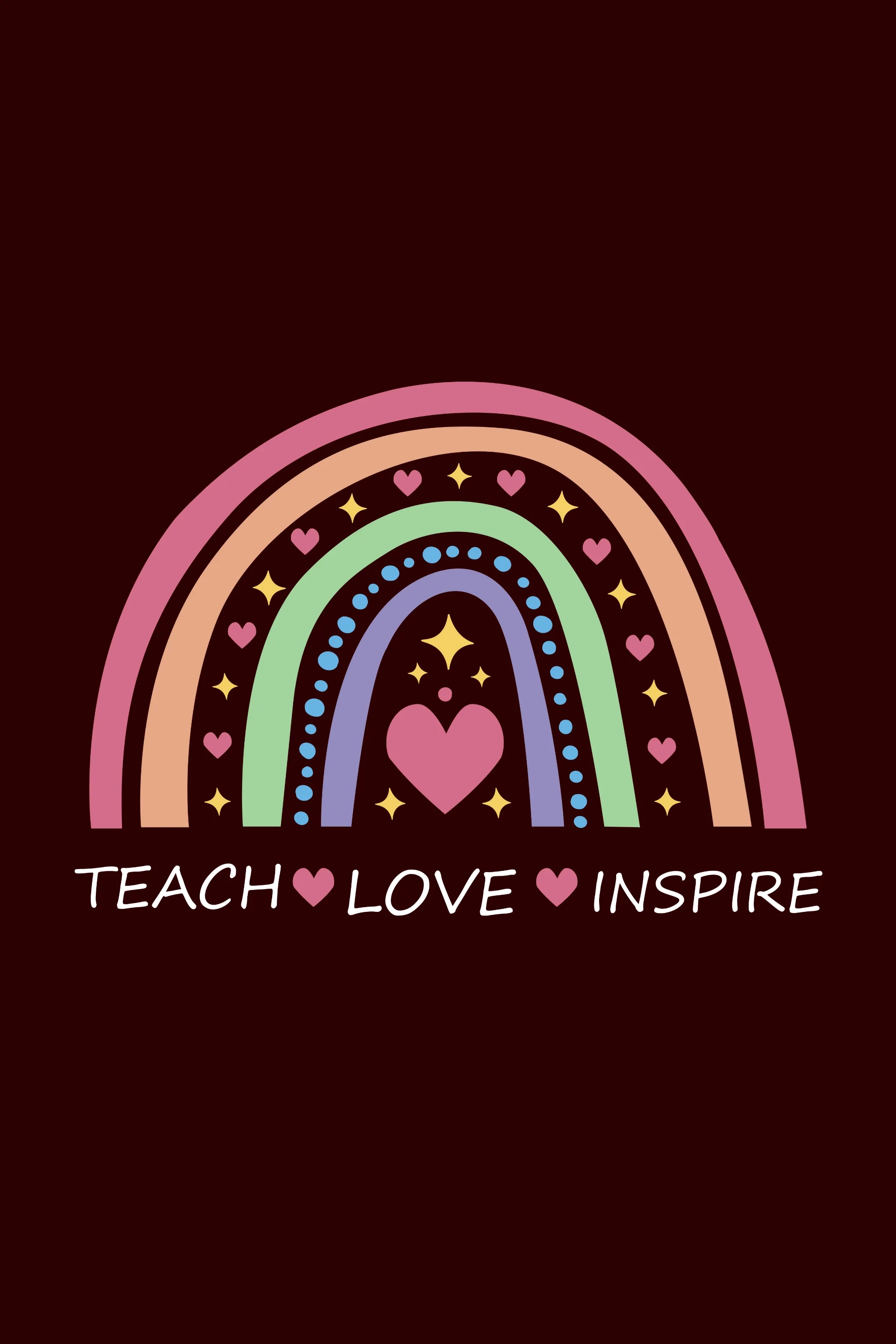 Teach, Love, Inspire Printed Scoop Neck T-shirt for women