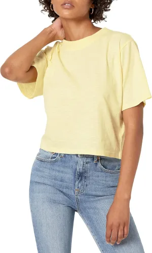 The Drop Women's Sydney Short-Sleeve Cropped Crew Neck T-Shirt