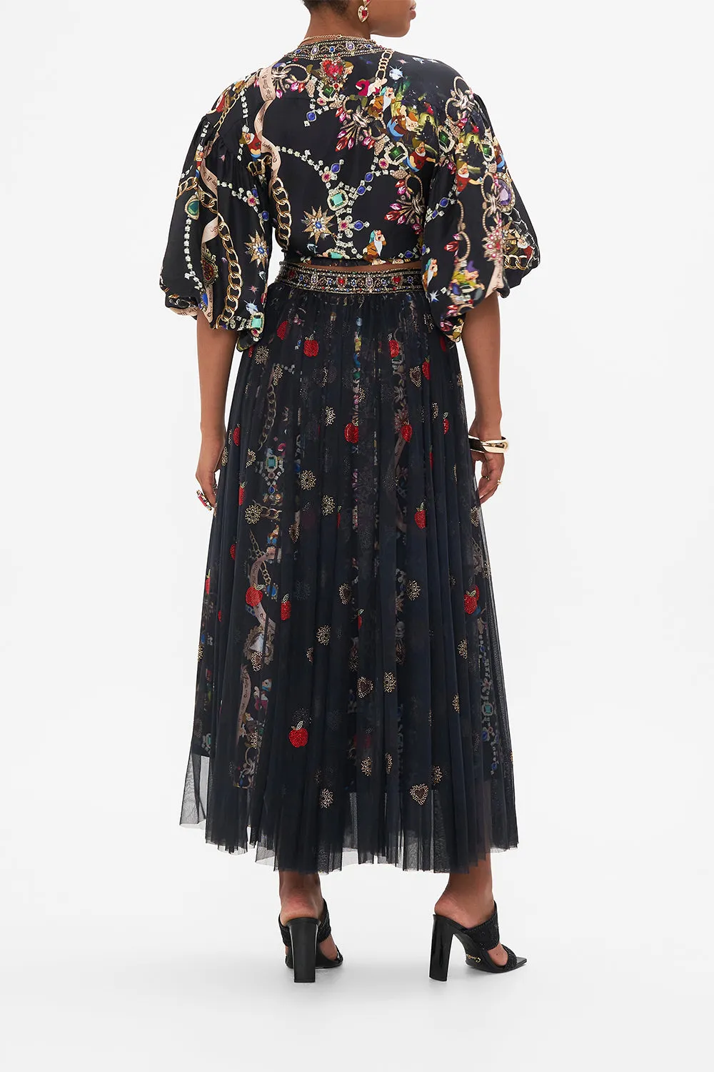 TIE FRONT PUFF SLEEVE TOP HAPPILY EVER AFTER