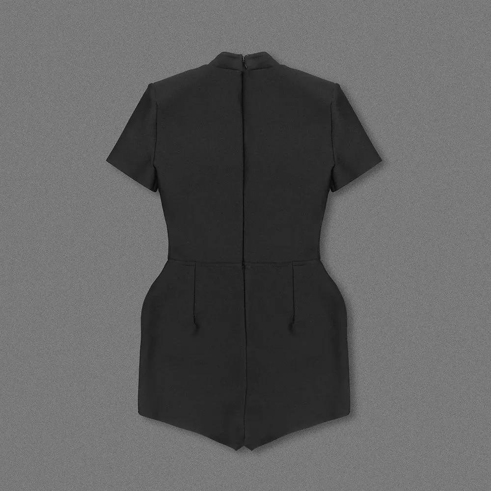Trend4us Women's Sculpted Buttoned Romper