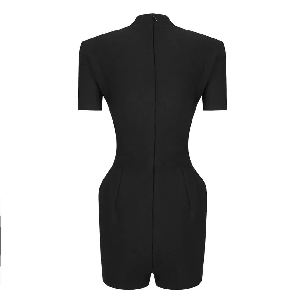 Trend4us Women's Sculpted Buttoned Romper