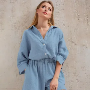 Turn-Down Collar Homewear Pajamas