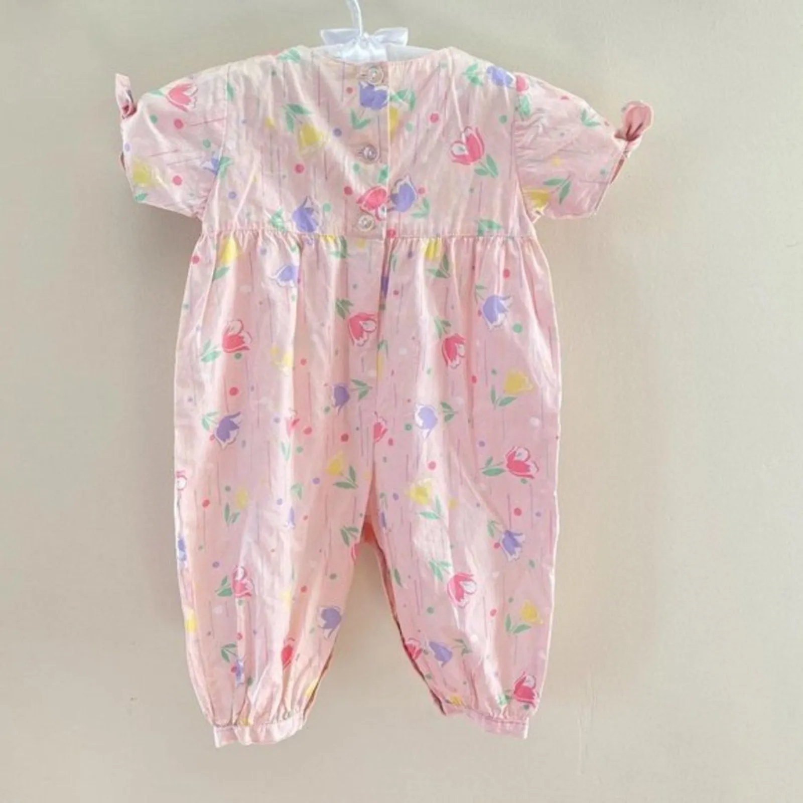 Vintage Mine Alone Pink Floral Jumpsuit 3-6 Months