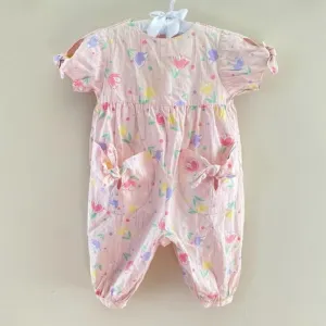 Vintage Mine Alone Pink Floral Jumpsuit 3-6 Months