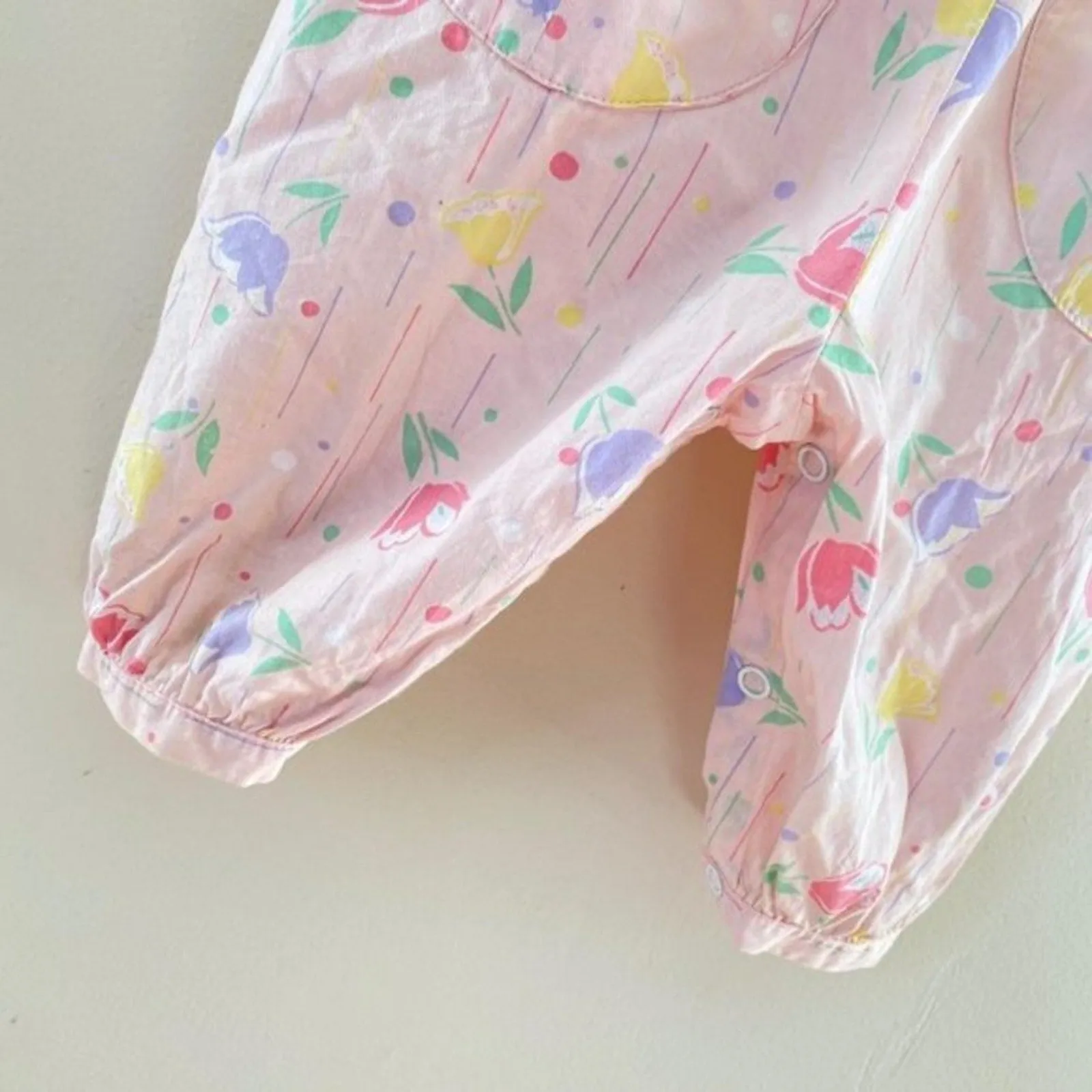 Vintage Mine Alone Pink Floral Jumpsuit 3-6 Months