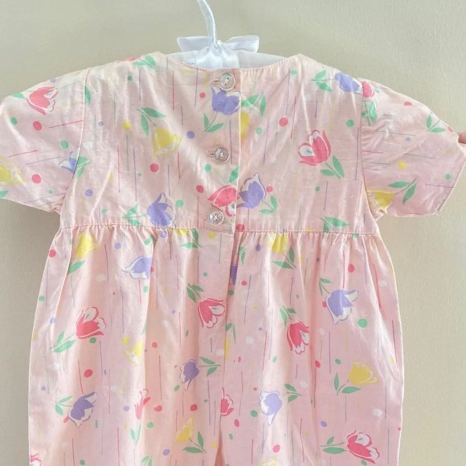 Vintage Mine Alone Pink Floral Jumpsuit 3-6 Months