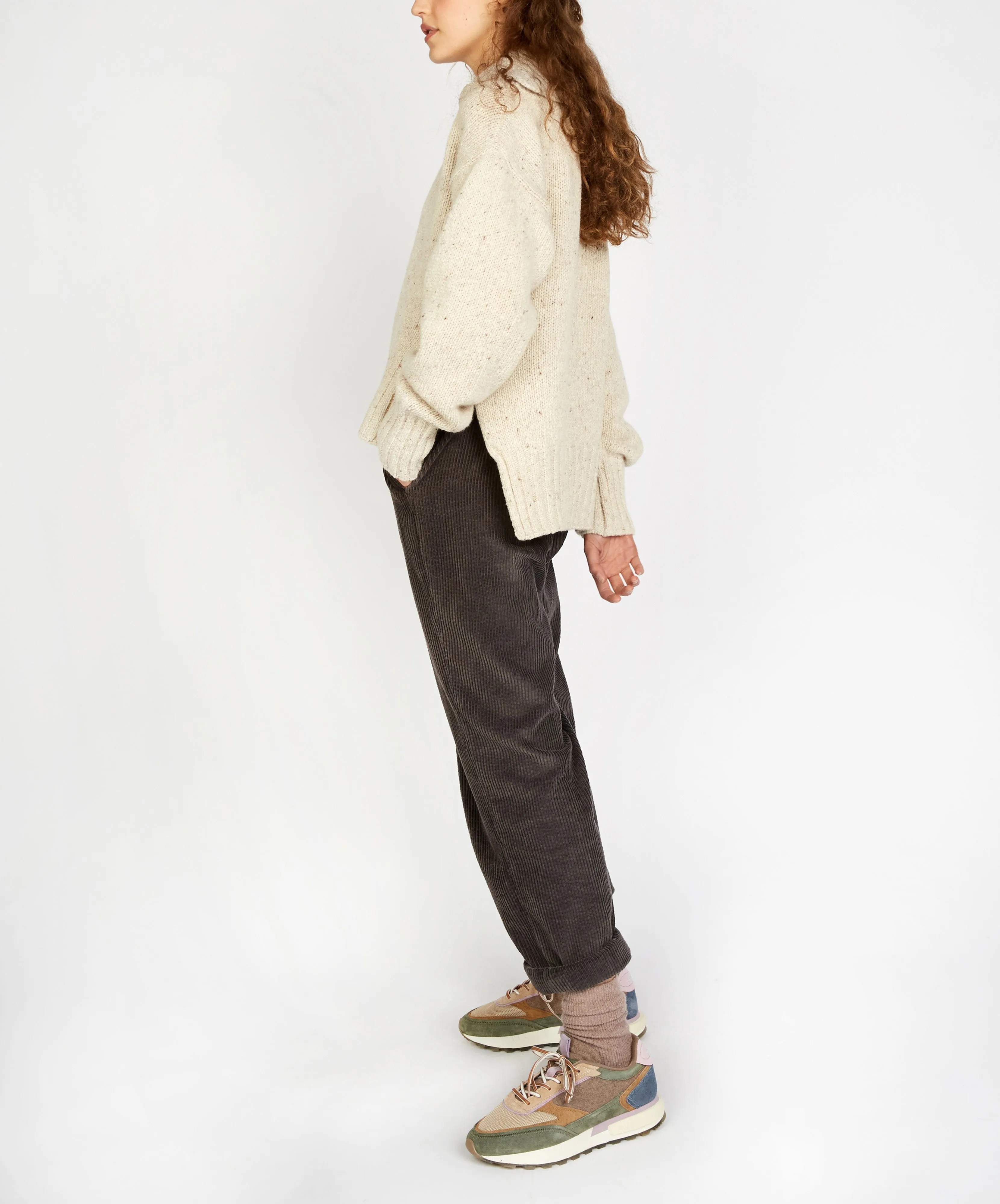 Wilde Slouchy Funnel Neck Sweater Chalkstone