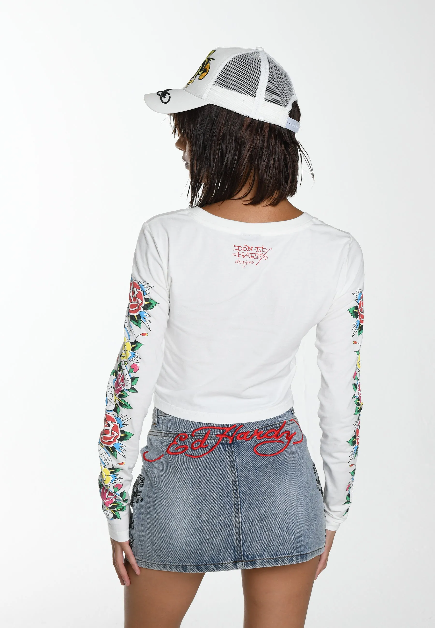 Womens Broken Hearts Kills Scoop Neck Long sleeve T-Shirt - White